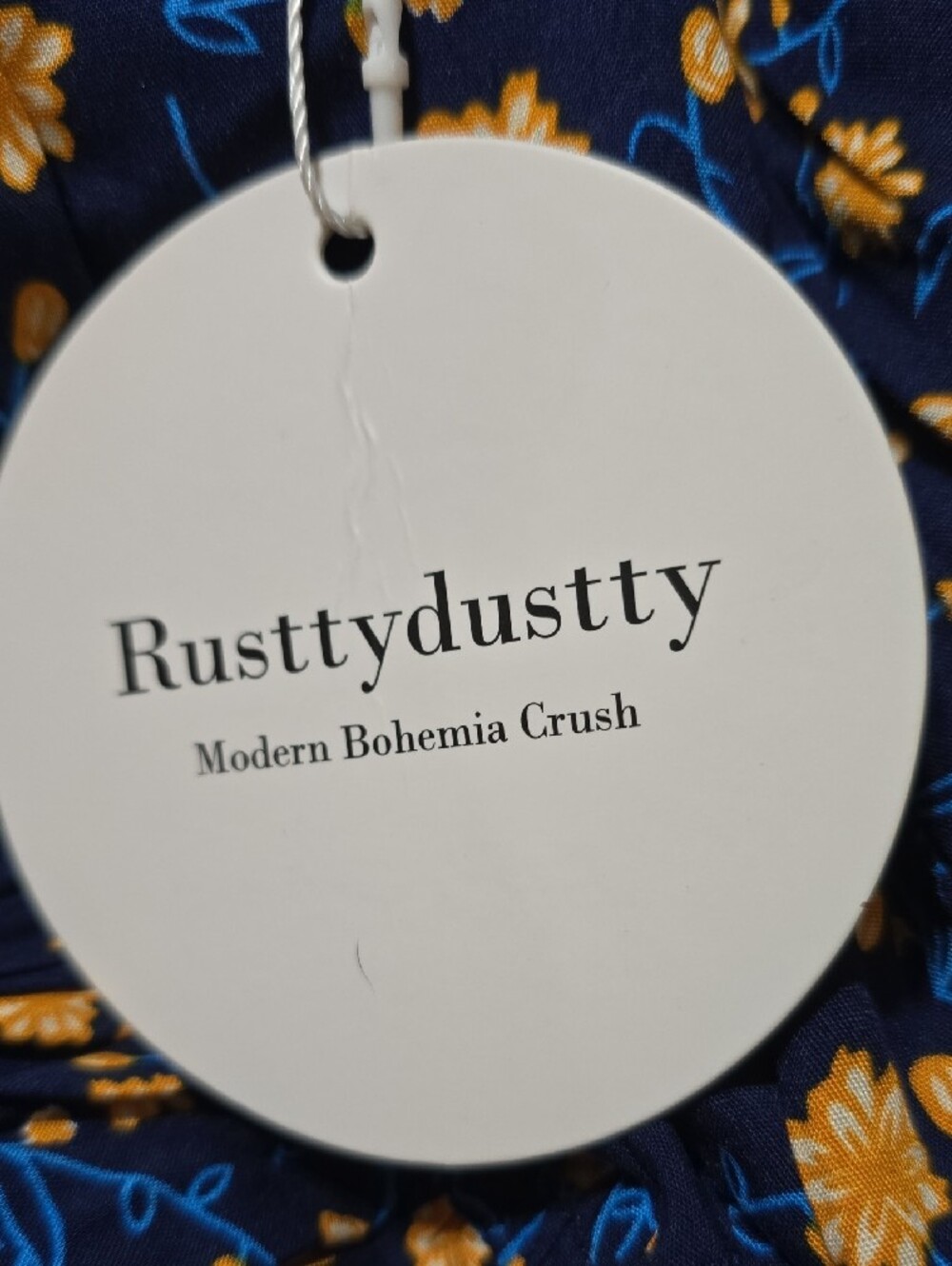 Plus Size 1X Navy Floral V-Neck Maxi Dress Rusttydustty Modern Bohemia Crush NWT - Picture 12 of 13